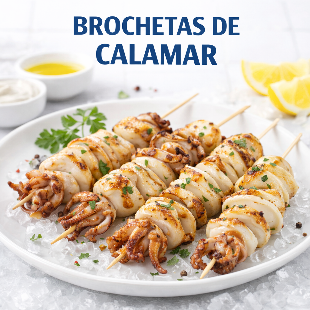 Brochetas de Calamar