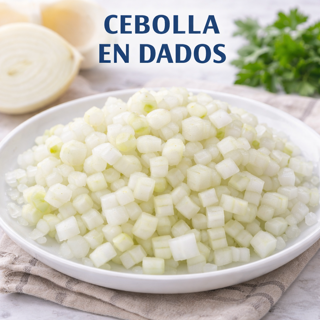 Cebolla en dados