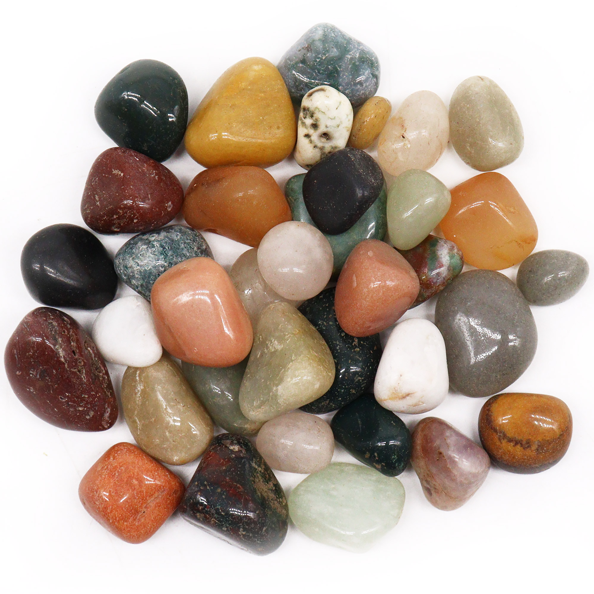 Mixed Tumblestones Agate Gemstones 250g Pack a mixture of Agate and Gemstones
