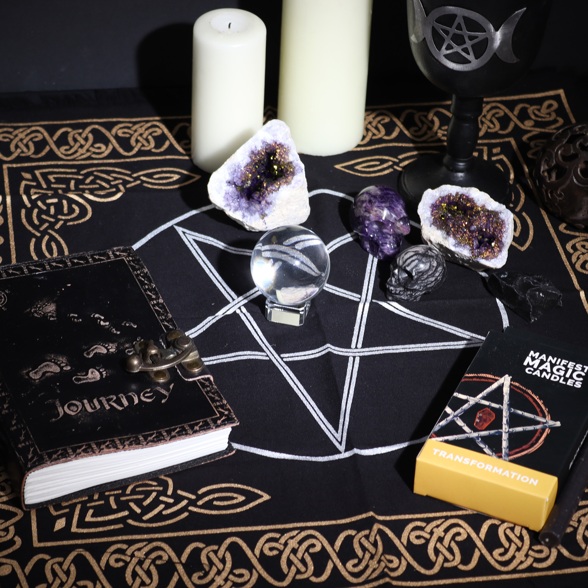 Altar Cloth Pentagon Esoteric Fringed Cotton  Ouija Board Witchcraft