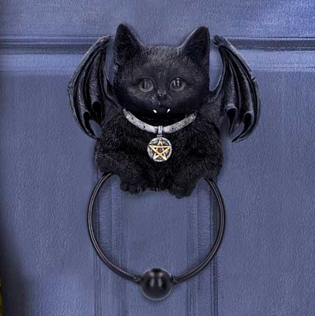 Vampuss Black Bat Cat Door Knocker 20cm Nemesis Now