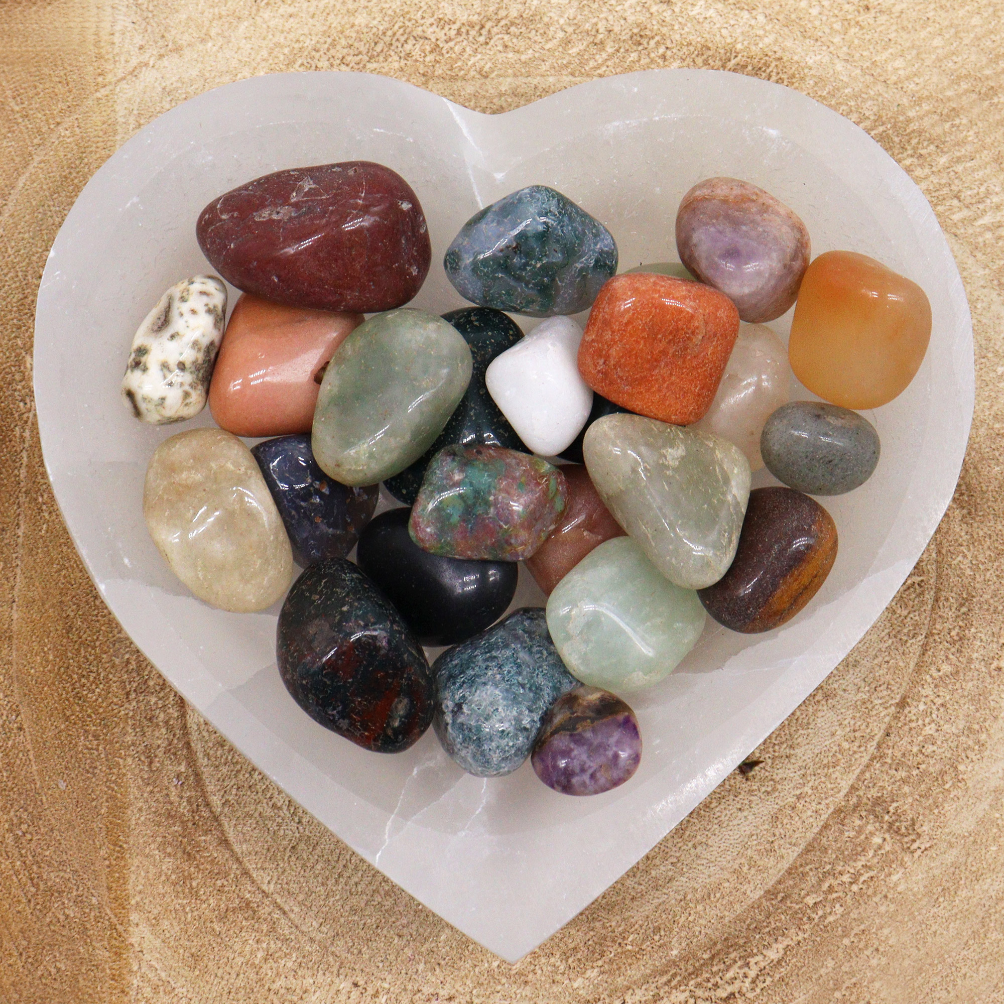 Mixed Tumblestones Agate Gemstones 250g Pack a mixture of Agate and Gemstones