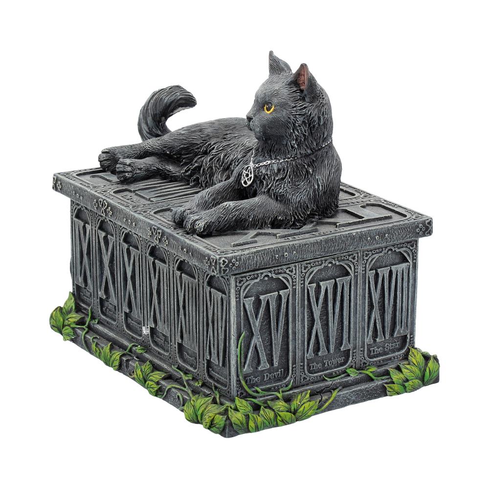 Black Cat Tarot Box Fortune's Watcher   17cm Nemesis Now