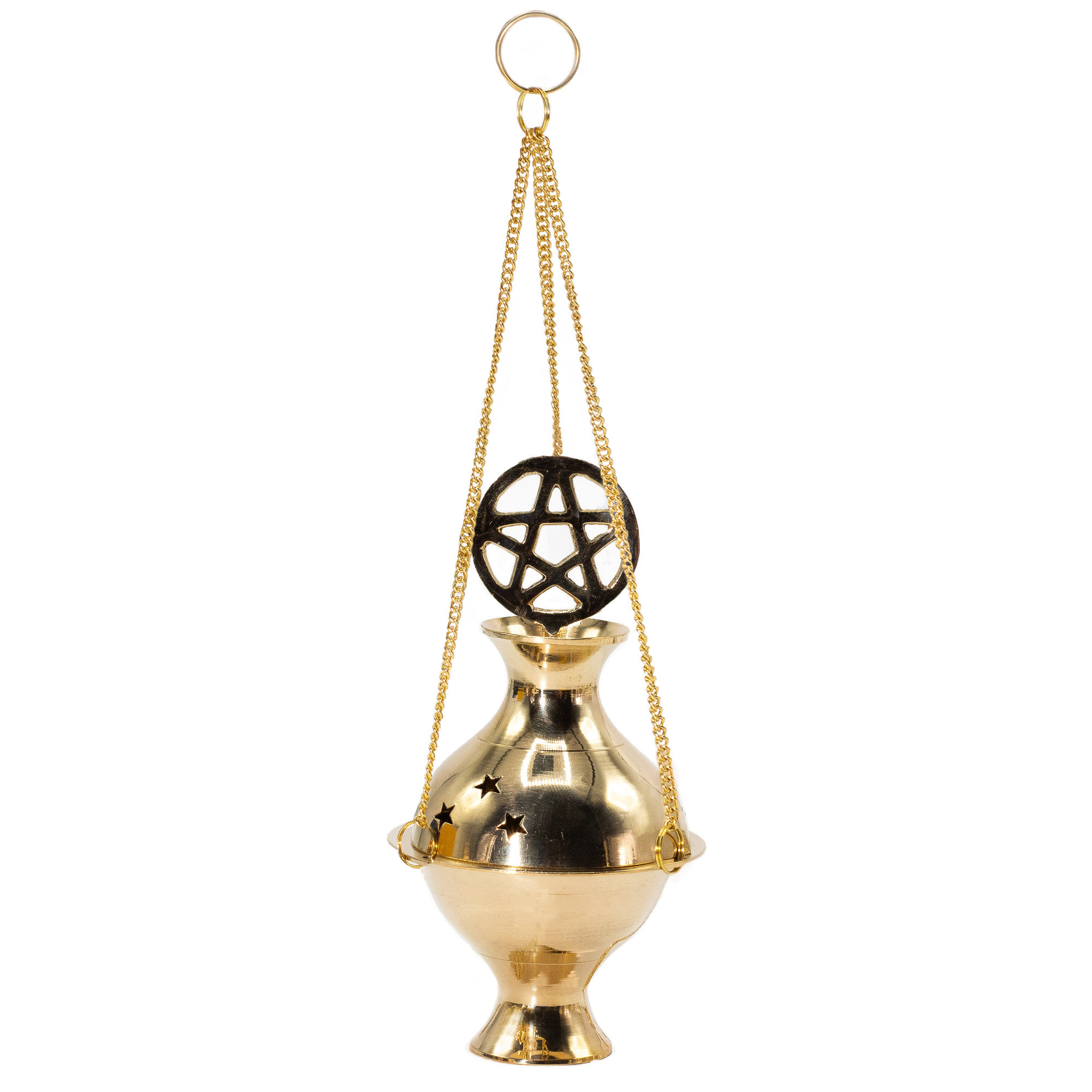 Hanging Brass Incense Burner – Pentagram
