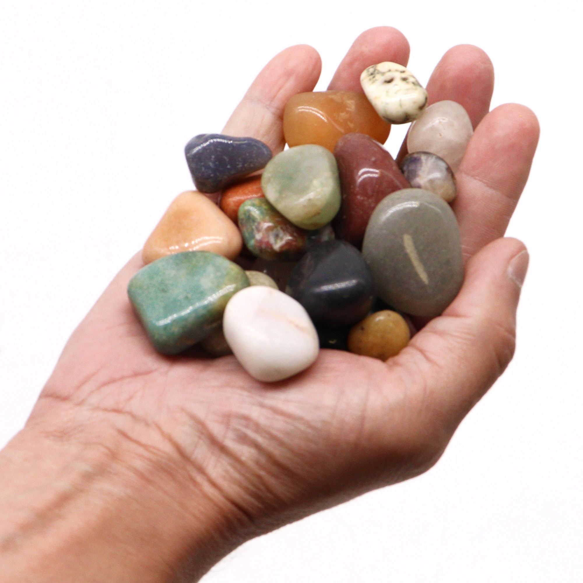 Mixed Tumblestones Agate Gemstones 250g Pack a mixture of Agate and Gemstones