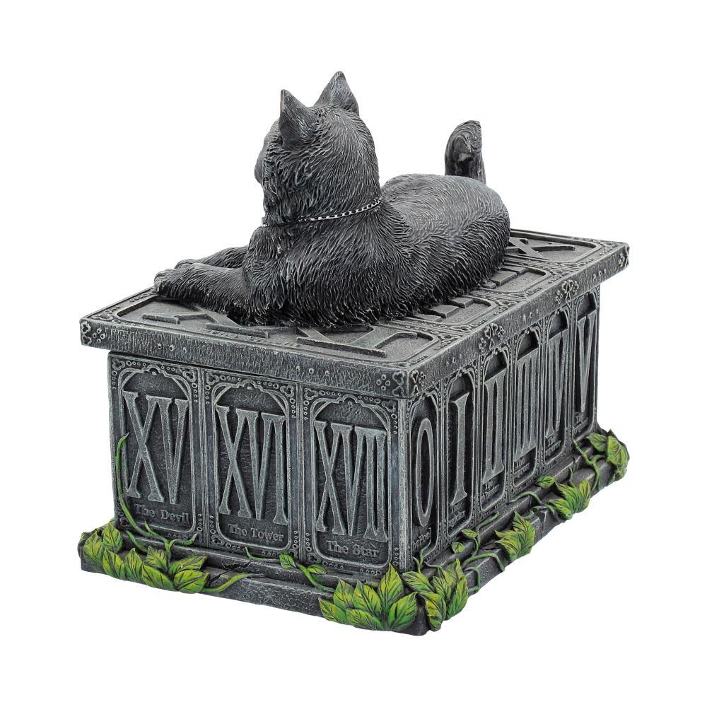 Black Cat Tarot Box Fortune's Watcher   17cm Nemesis Now
