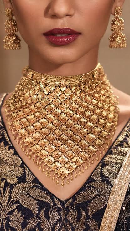 Designer Gold Plated Bridal Choker Set