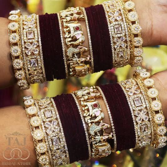 Royal Maroon Bridal Bangles Set