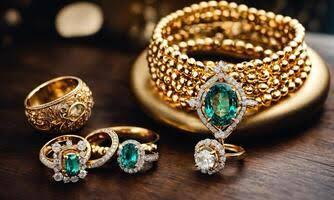 Emerald & Gold Jewelry Set