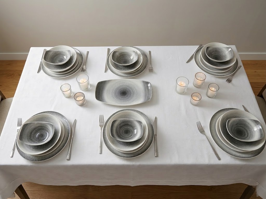 Service d’assiettes design effet spiralé