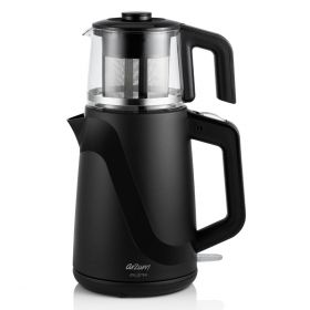 Théière électrique noire avec infuseur