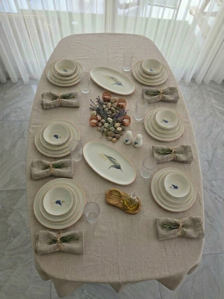 Service de vaisselle blanche motif fleur