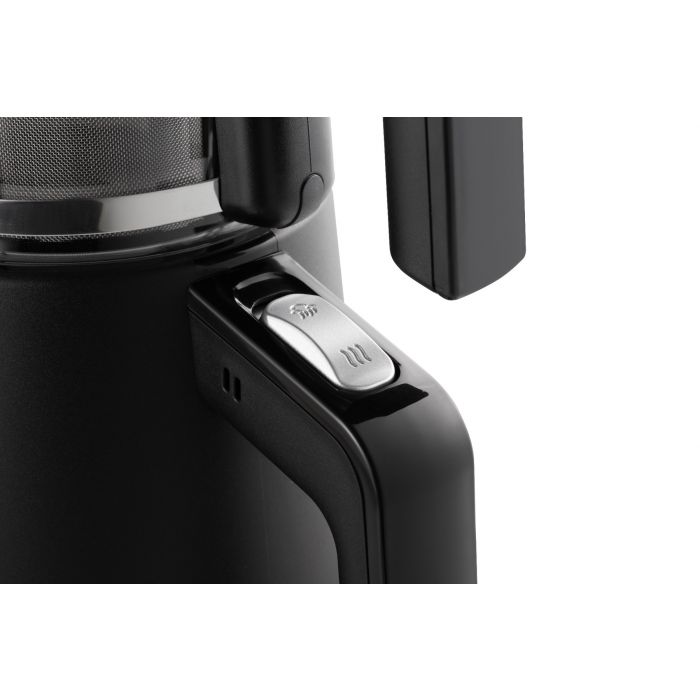 Théière électrique noire avec infuseur