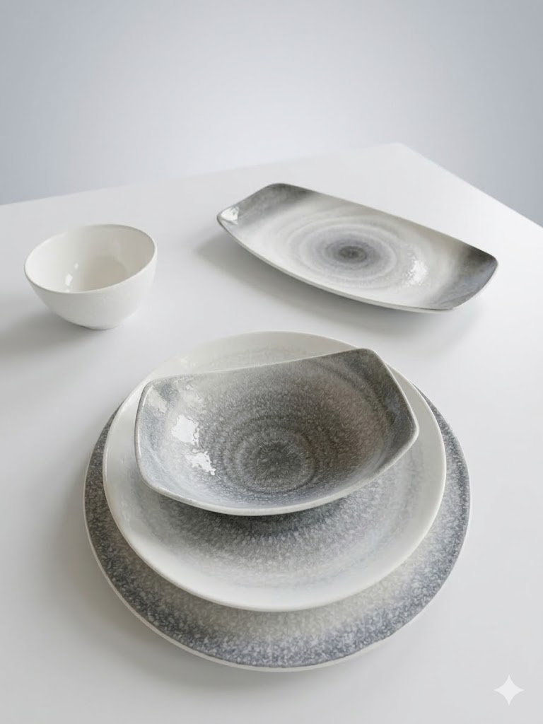 Service d’assiettes design effet spiralé