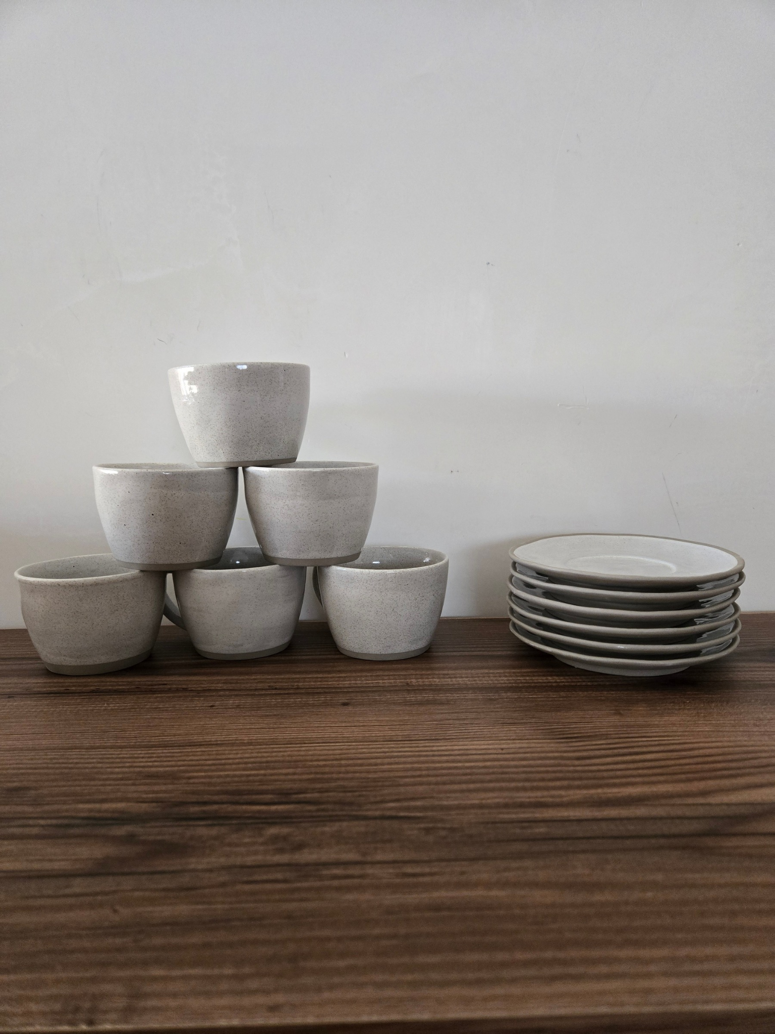 Coffret 6 grandes tasses à café Bricard effet grès gris