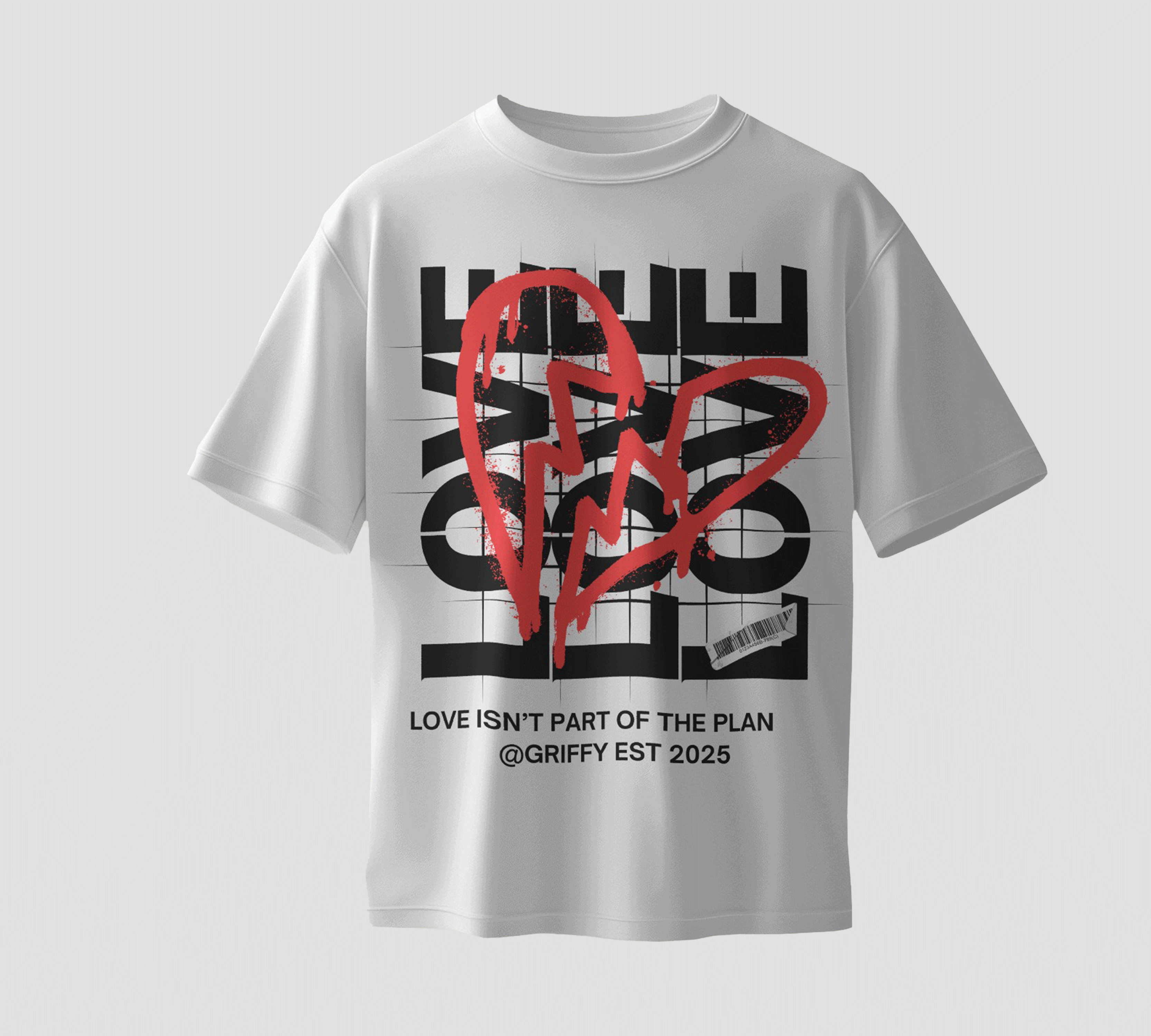 T-Shirt Streetwear Blanc GRIFFY – Love Isn’t Part Of The Plan