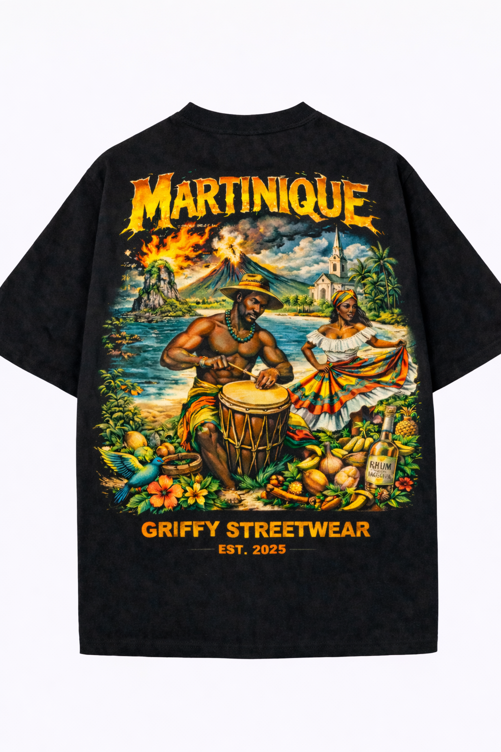 T-shirt Martinique Griffy Streetwear  Homme & Femme | Design Culturel  – Édition 2025