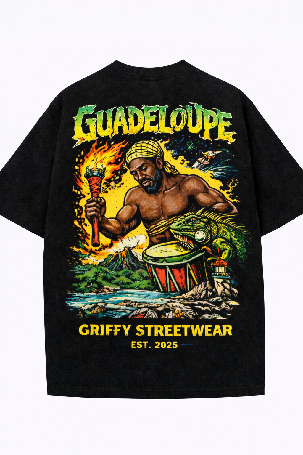 T-shirt Guadeloupe Griffy Streetwear Homme & Femme | Design Culturel – Édition 2025