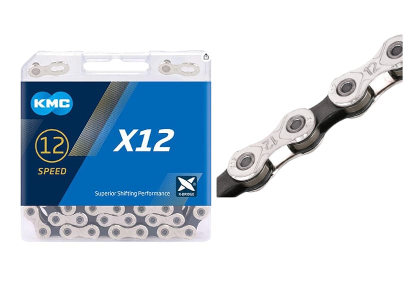 CADENA 12 VEL 1/2X11/128 126L X12 NEGRA/PLATA KMC