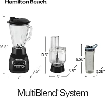 Hamilton Beach Multiblend Blender And Food Processor 53520C Silver