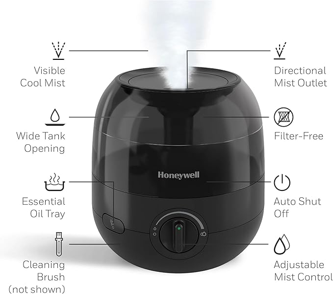 Honeywell Hul525bc Mini Mist Cool Mist Humidifier Black S
