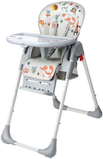 Baby High Chair, Foldable Dining Booster Seat With Storage Basket, Adjustable Height - LIVINGbasics