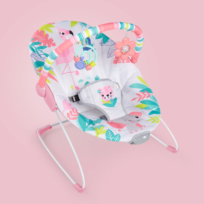 Bright Starts Flamingo Vibes Vibrating Bouncer Pink