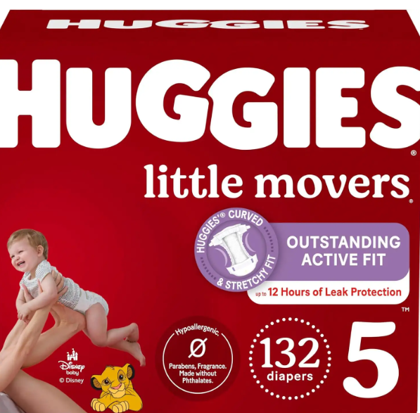 Huggies Little Movers Diapers - Size 5 - 132ct
