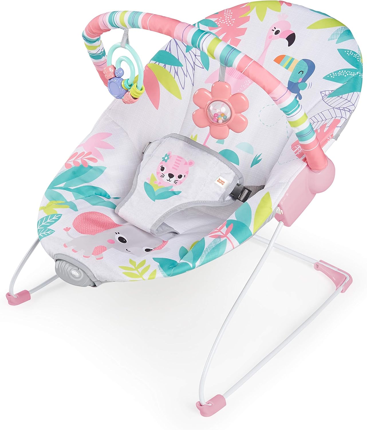 Bright Starts Flamingo Vibes Vibrating Bouncer Pink