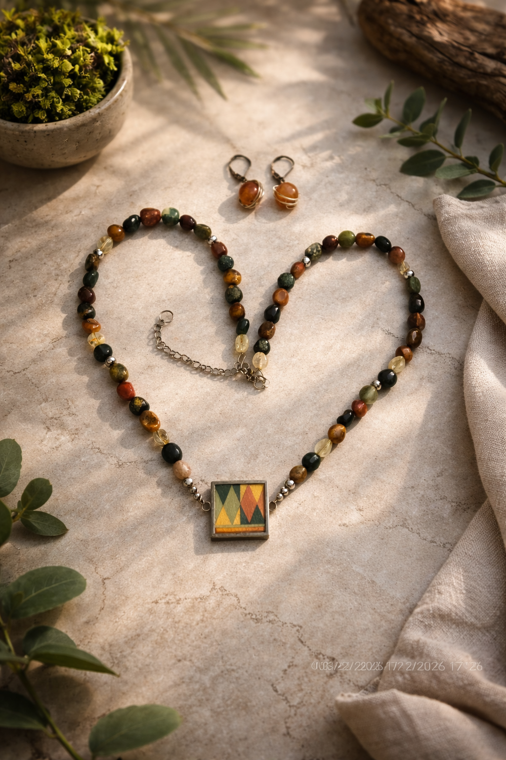 Collar bohemio de piedras naturales