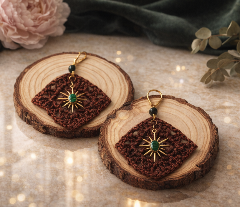 Pendientes artesanales solares