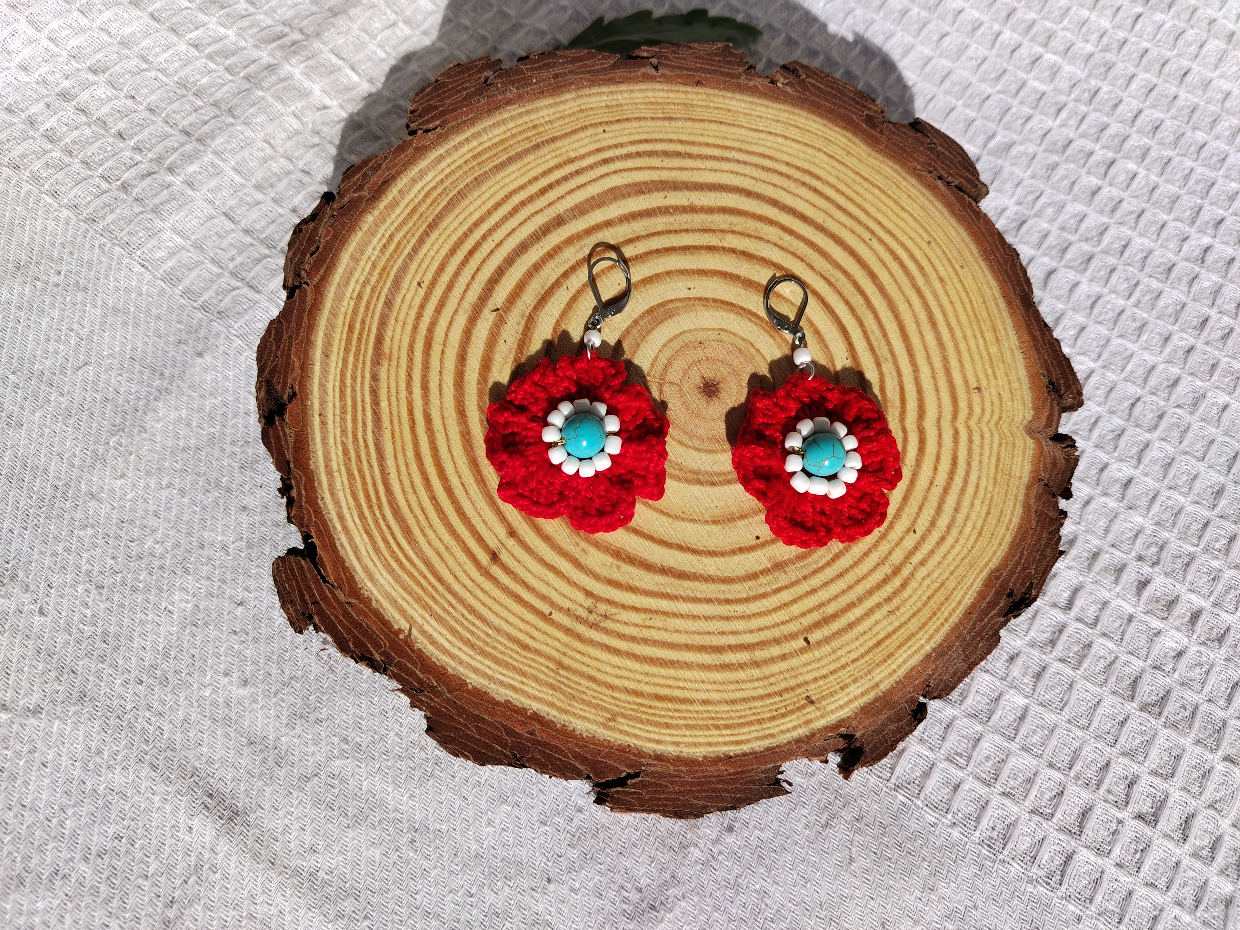 Pendientes de Flor Roja