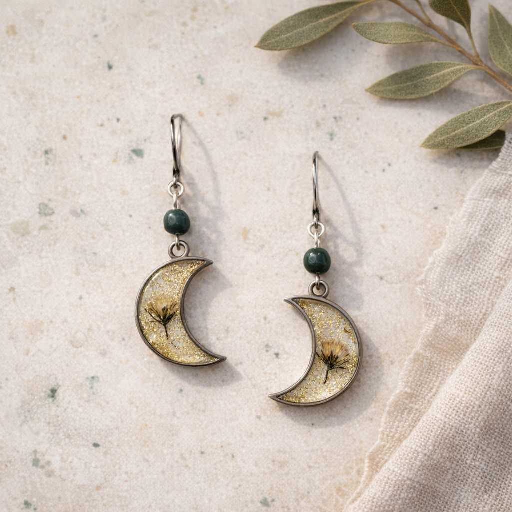 Pendientes Luna Dorada
