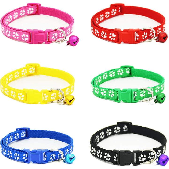 Adjustable Paw Print Pet Collars