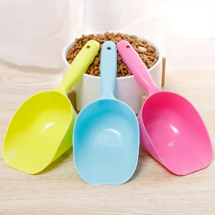 Colorful Plastic Pet Food Scoop Set