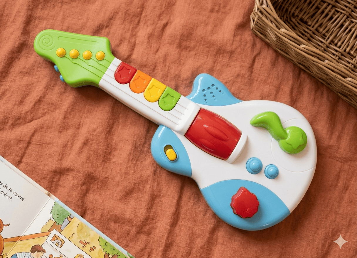 Guitare d'Éveil Musical Multicolore : Le Cadeau Idéal pour Petit Musicien