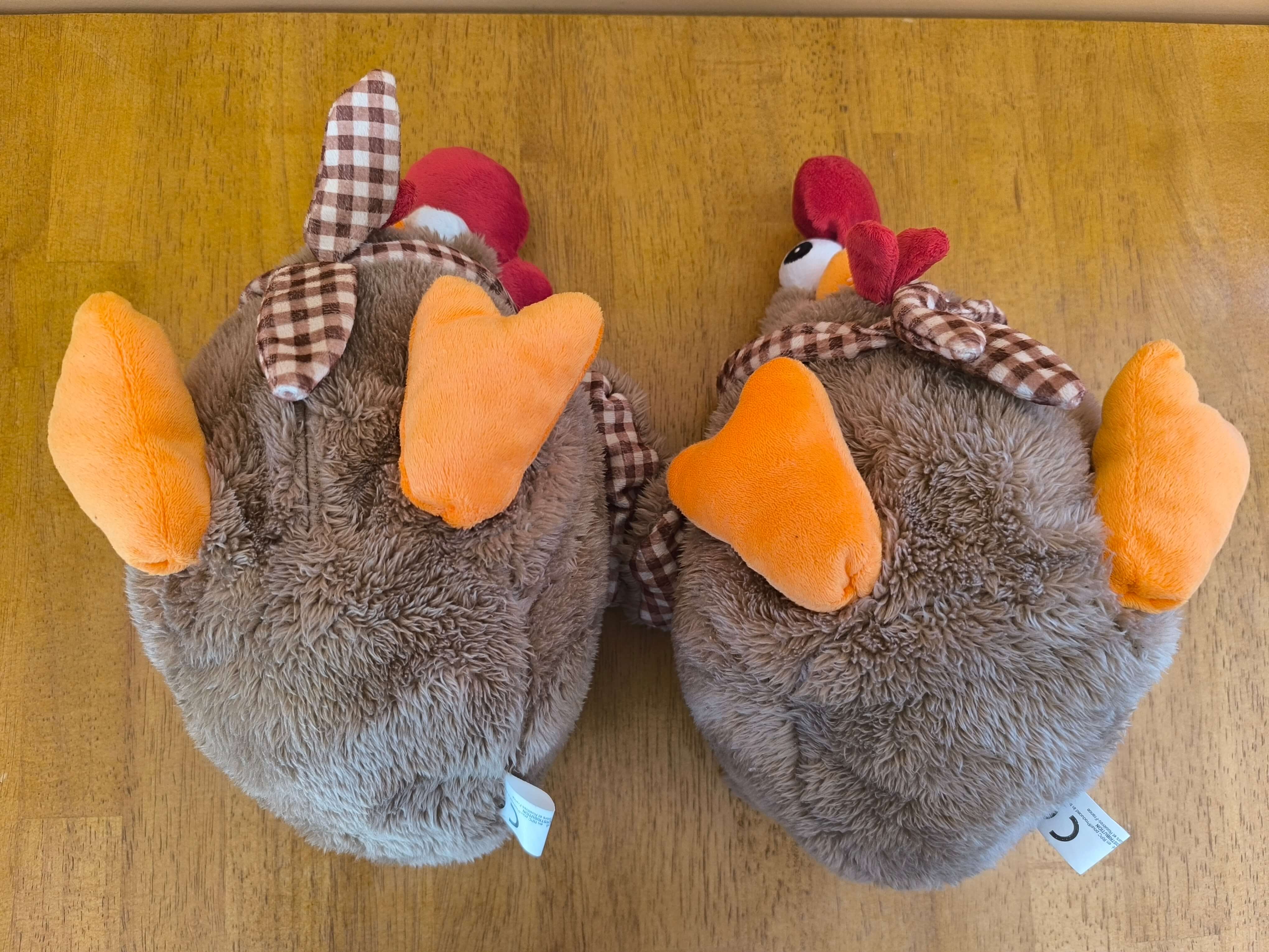 Lot de 2 peluches sac poule