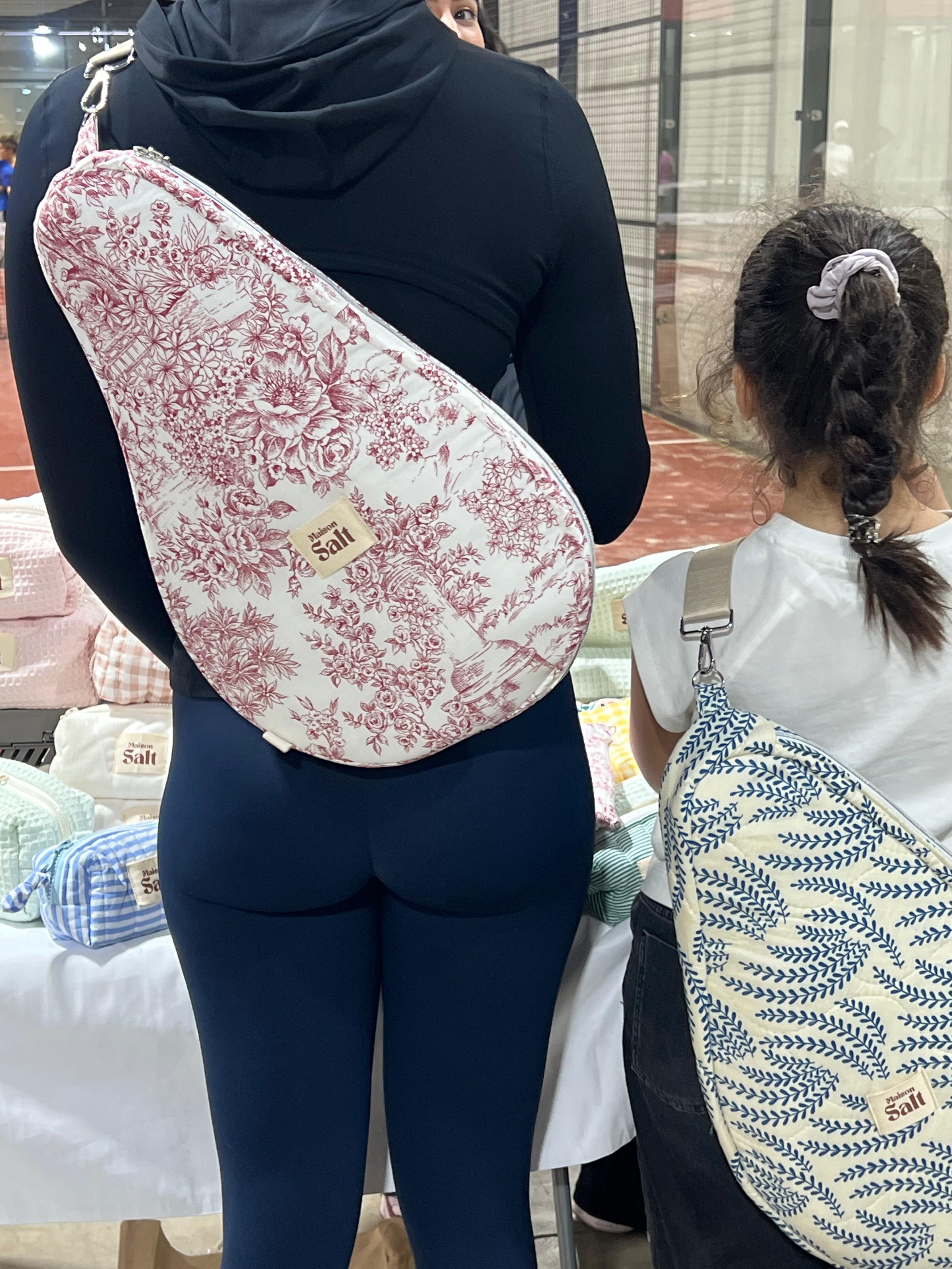 Sac de raquette Padel [Fleurs bordeaux]