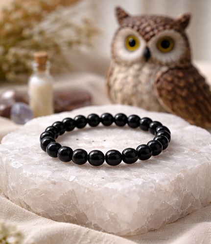 Black Tourmaline Bracelet – Evil Eye Protection, Shield of Strength & Positivity