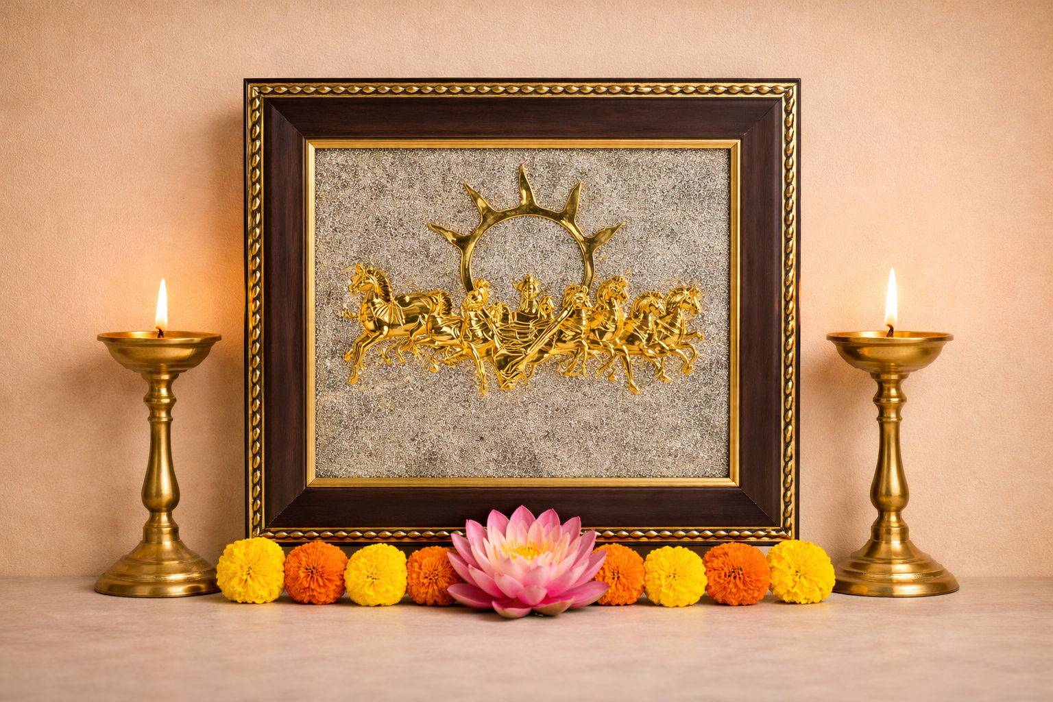  Seven Horses on Raw Pyrite Frame (Surya Energy)