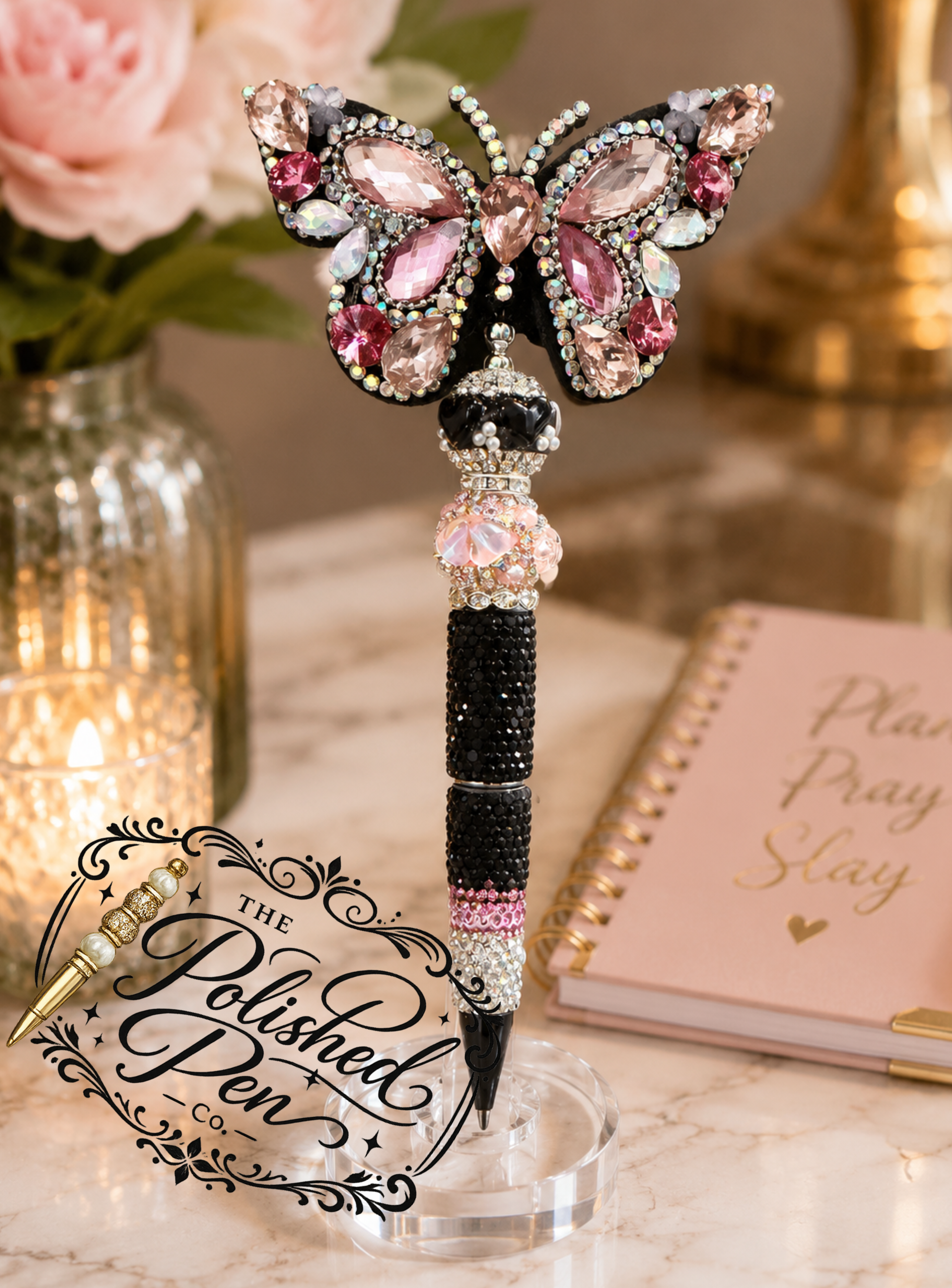 Rhinestone Butterfly Pen
