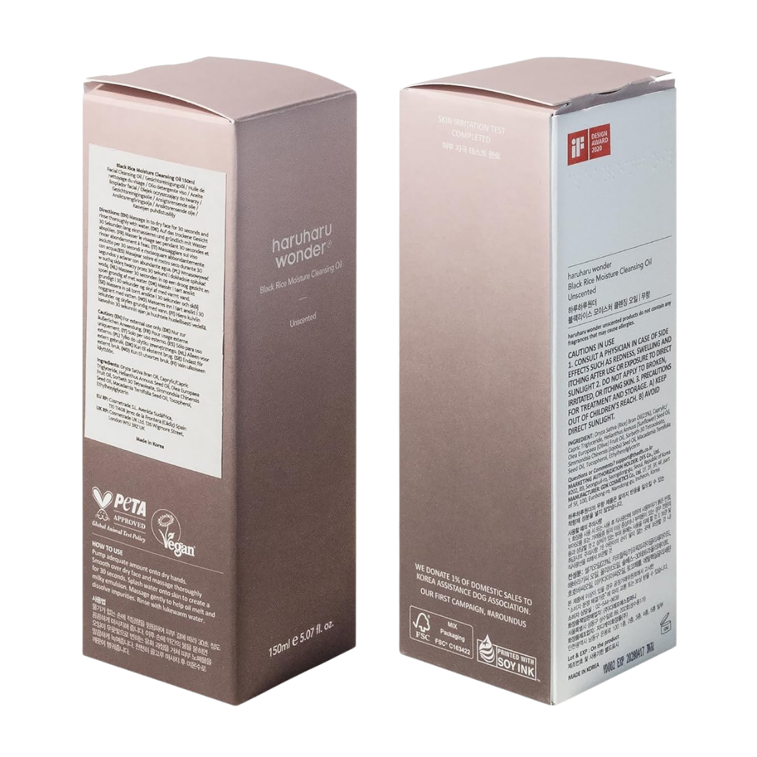 HARUHARU WONDER Black Rice Moisture Deep Cleansing Oil valomasis veido aliejus, 150ml