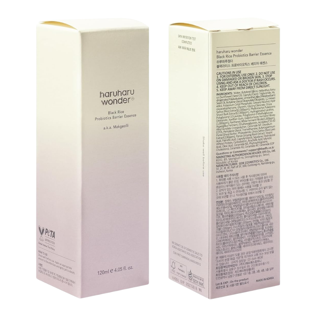 Haruharu Wonder Black Rice Probiotic Barrier Essence esencija su probiotiku ir juodųjų ryžių ekstraktu, 120ml