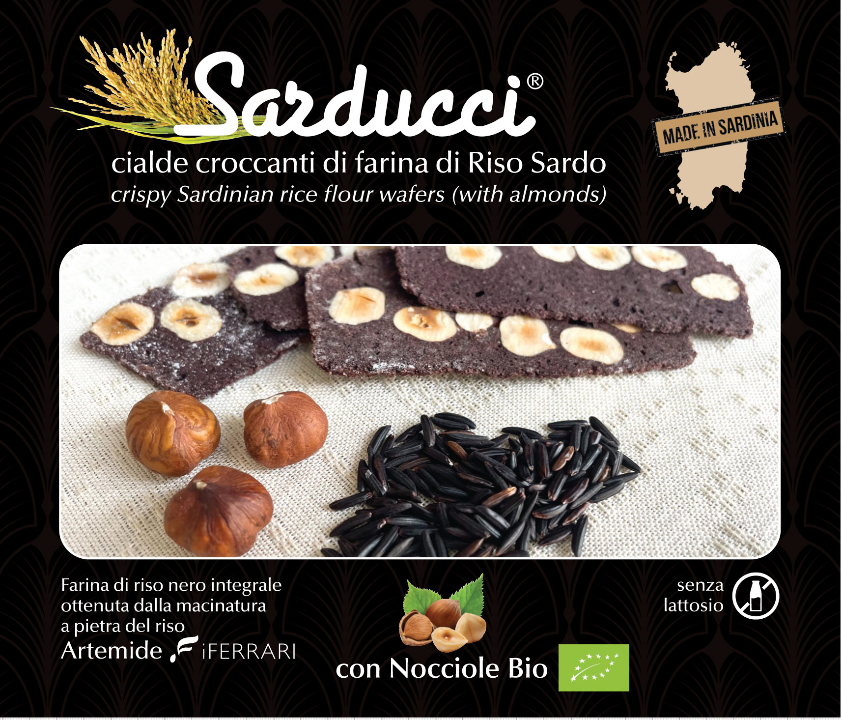Integrali di farina di riso Nero Artemide e Nocciole  Bio