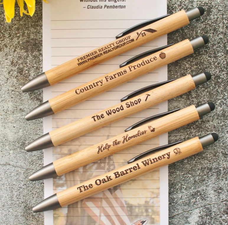 Custom Engraved Bamboo Pens