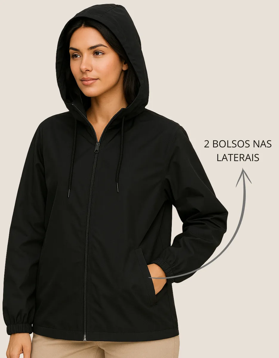 Casaco Jaqueta Esportiva Preta