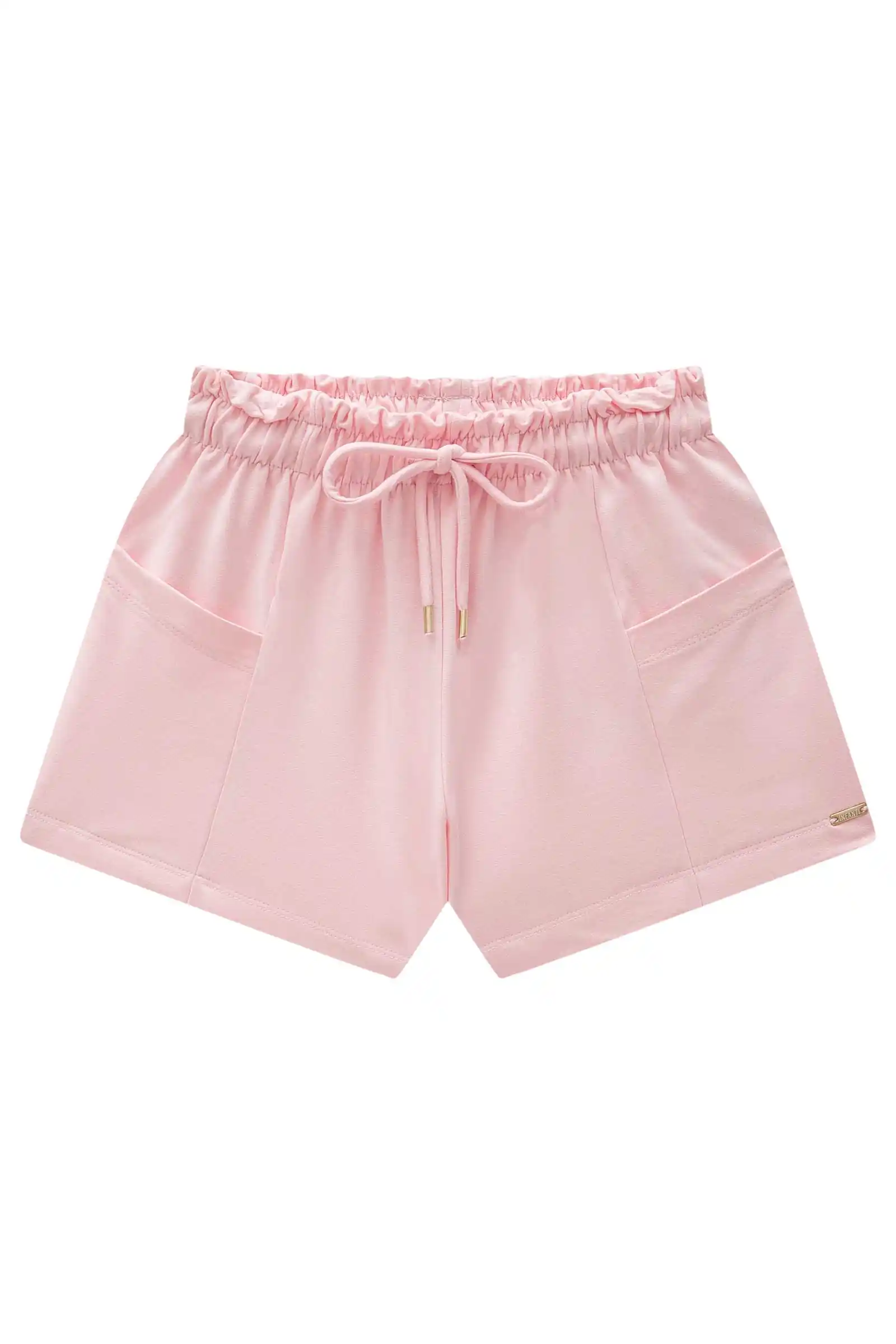 Shorts rosa em molevisco