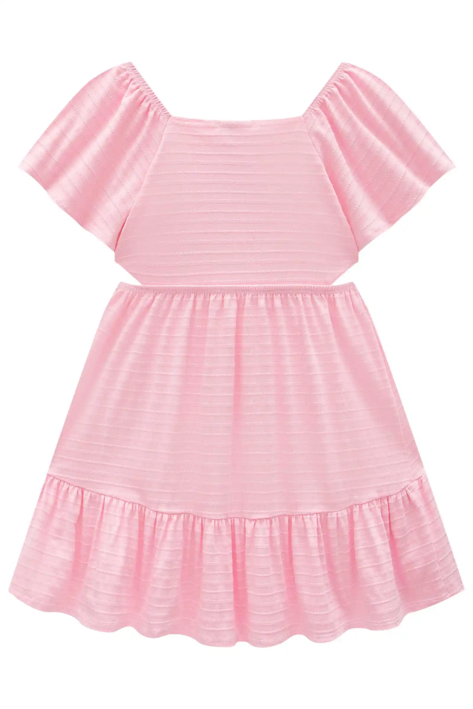 Vestido em malha rosa