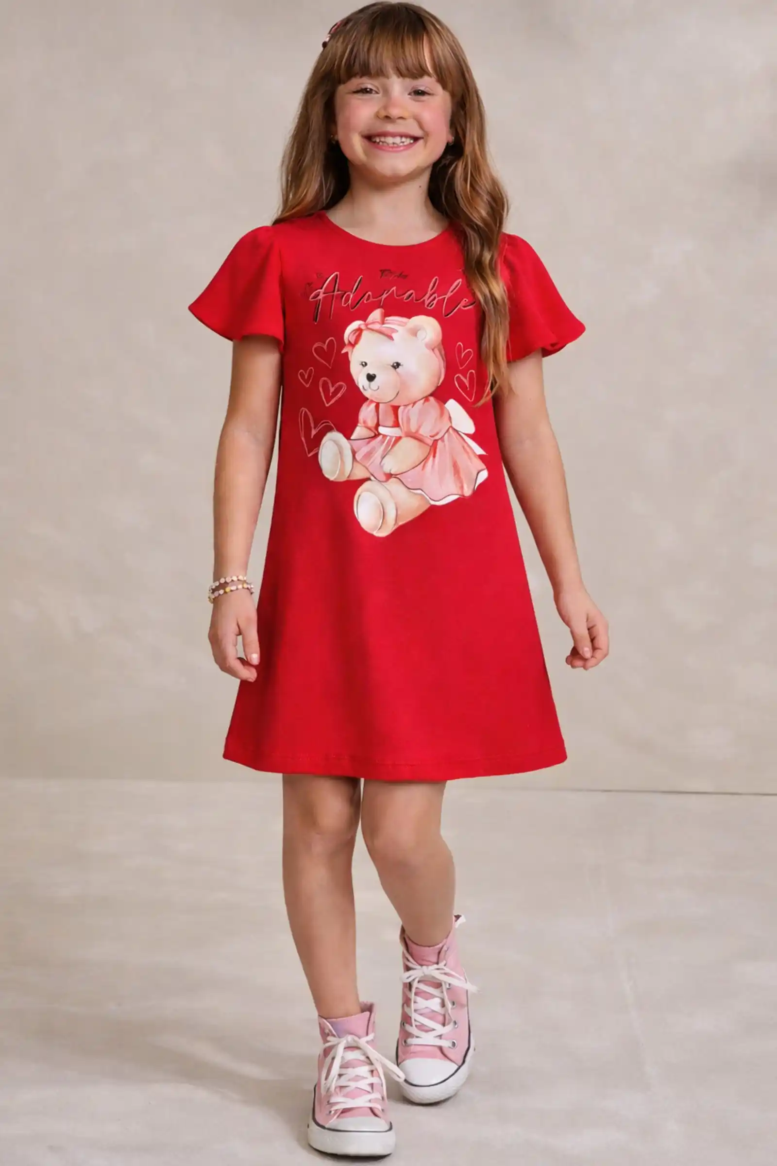 Vestido em molevisco vermelho 