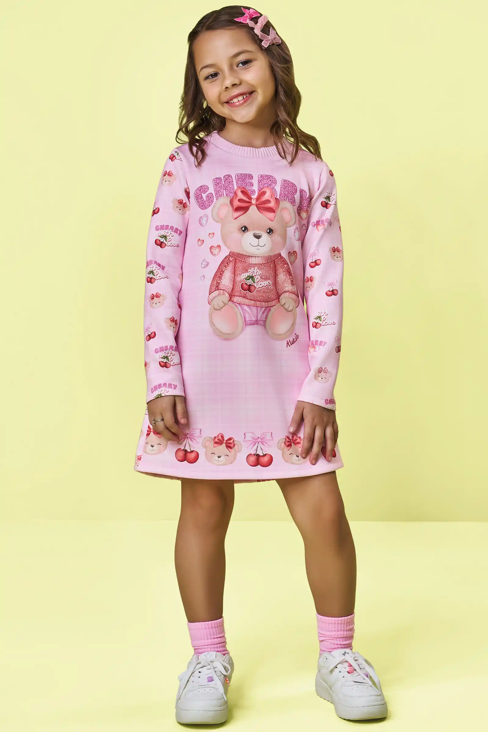 Vestido em Fly Tech Rosa Claro